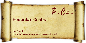 Poduska Csaba névjegykártya